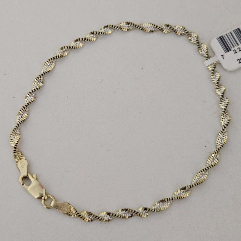 PB Sterling Silver 18K Gold Overlay Butterfly Bracelet 7.25" Sparkle Chain NWT